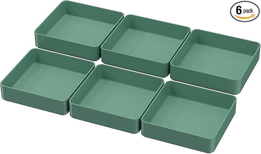CHANCETSUI Square Makeup Countertop Organizer Holder : Stackable Vanity Trays for Bathroom Storage