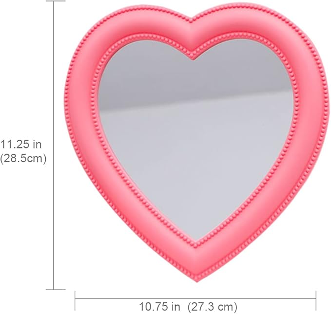 Utavu Makeup Mirror Heart Shape Wall Desktop Mirror Cosmetic Vanity Mirror for Women Ladies Friends Gift