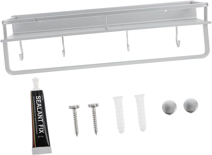 1set Multipurpose Wall-Mounted Storage Rack Hanging Shelf for Bathroom Kitchen and Household Organization Design for Easy Drying and Cleanliness