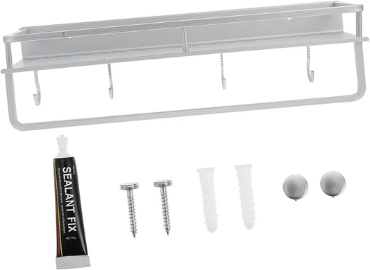 1set Multipurpose Wall-Mounted Storage Rack Hanging Shelf for Bathroom Kitchen and Household Organization Design for Easy Drying and Cleanliness