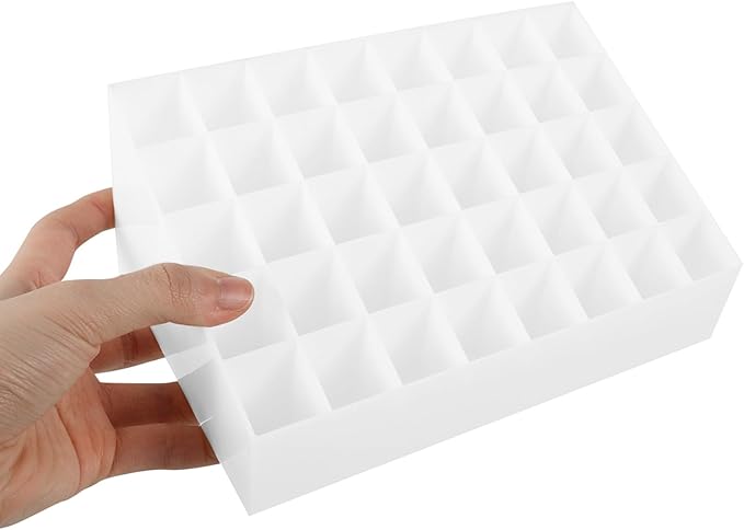 Ipetboom 40 Grids Lipsticks Holder: Plastic Clear Gloss Lip Holder Makeup Case Desktop Stand Makeup Brush Holder - Beauty Organizer Lip Tint Makeup Storage Case Cosmetic Lipstick, White