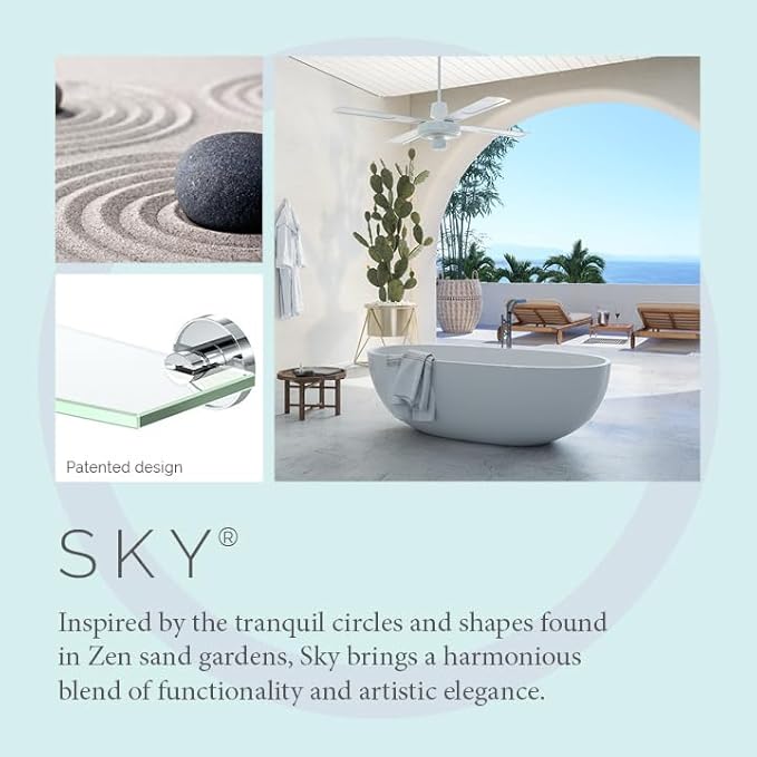 Gatco 5556 Sky Glass Shelf, Chrome
