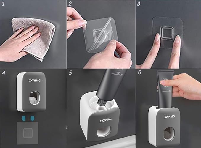Automatic Toothpaste Dispenser for Kids, 2 PCS Toothpaste Squeezer for Kids & Family Shower Decor, is Wall Mounted Bathroom Accessories Organizer (Grays, 2PACK)