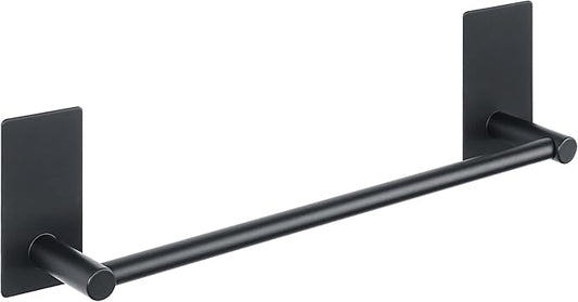 Alise Adhesive Towel Bar 12 Inch Towel Racks for Bathroom SUS 304 Stainless Steel,Bathroom Towel Holder No Drill, Strong Self Adhesive Towel Hanger Wall Mounted,Matte Black