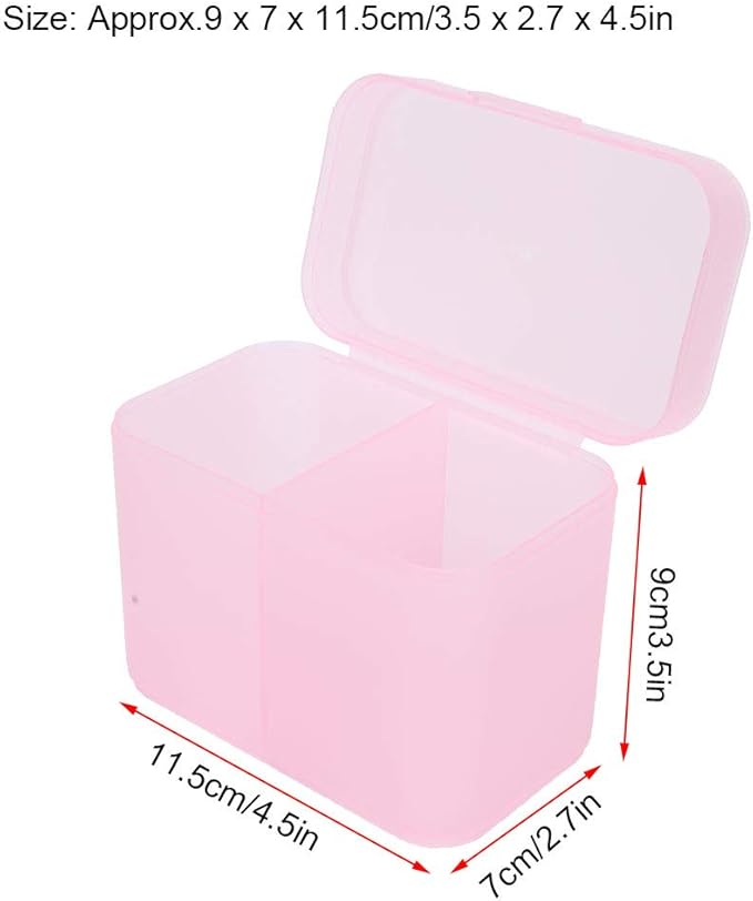 YUYTE 2 Grids Nail Storage Box Case Makeup Organizer Holder Nail Polish Remover Pad Suitable For Home Salon[]