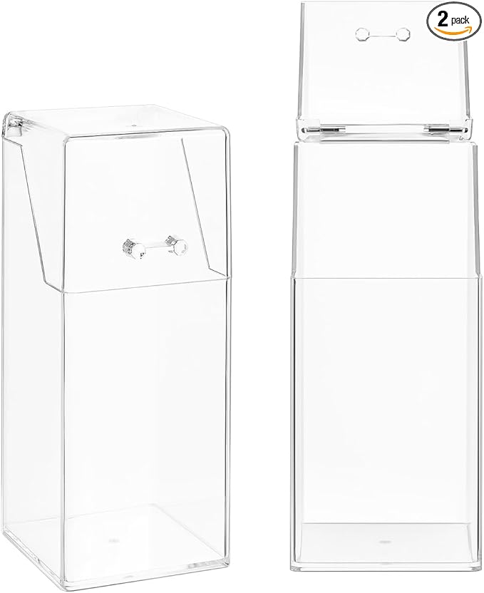 DOITOOL Acrylic Makeup Brush Holder with Lid Clear Pen Holder Storage Box Dust-Free Cosmetic Organizer for Vanity and Desktop 4.33 X 3.35 X 4.33 Inch