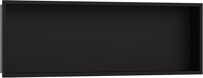 hansgrohe XtraStoris Original Recessed Wall Niche with Integrated Frame 12"x 36"x 4" in Matte Black, 56067670