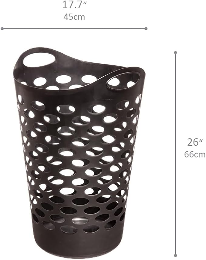 (2 pcs) 2-Bushel Flexible Laundry Baskets, High-Plastic Clothes Baskets, Laundry Hamper, Suitable For Bedroom And Storage, Black