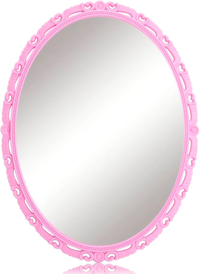 ARTLYMERS Magnetic Locker Mirror, Real Glass Small Mirrors for Lockers with Magnetic Backing, School Locker, Bathroom, Household Refrigerator, Locker Accessory or Office Cabinet (Pink)