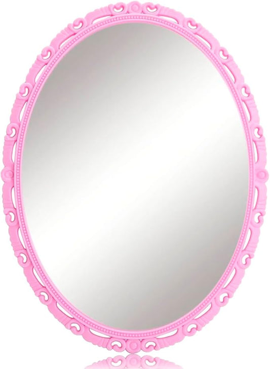ARTLYMERS Magnetic Locker Mirror, Real Glass Small Mirrors for Lockers with Magnetic Backing, School Locker, Bathroom, Household Refrigerator, Locker Accessory or Office Cabinet (Pink)