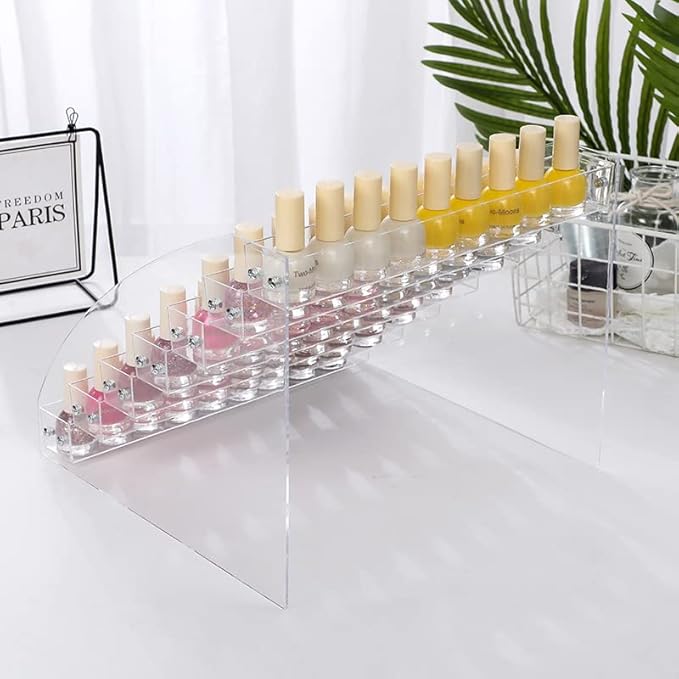 Nail Polish Organizer 84 Bottles of 7 Layers Acrylic Display Rack Eyeglasses Storage Essential Oils Holder Makeup Organizer