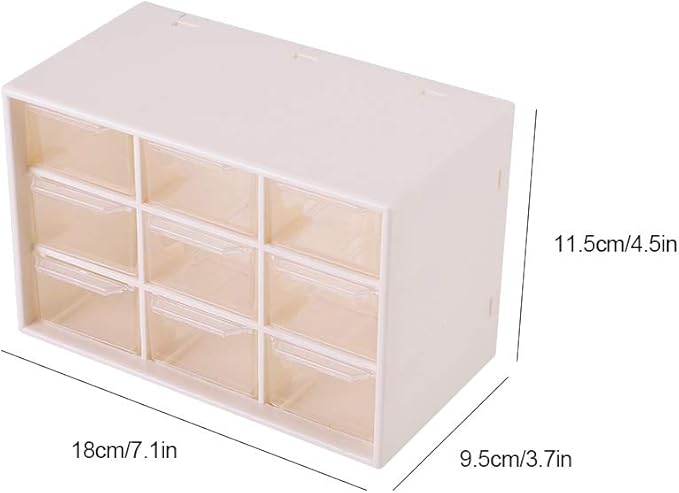 Portable Drawer Storage Box for Jewelry and Cosmetics Compact White Cabinet with Transparent Lattice Design Fits Desktops or Wall Mount