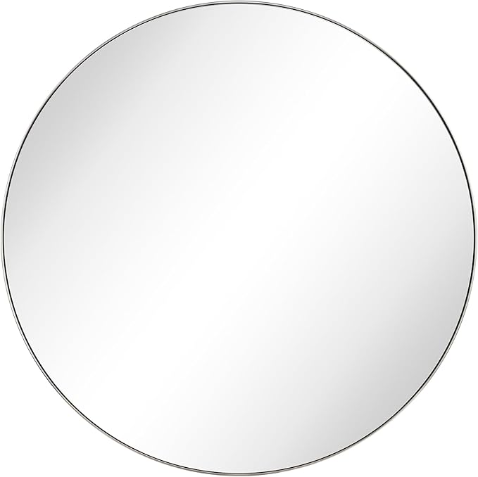 Surface Mount Brushed Nickel Round CircleBathroom Medicine Cabinet with Mirror Circlular Shaped Stainless Steel Metal Framed Medicine Cabinets Bathroom Cabinet with Mirror 24'' Diameter