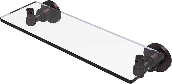 Allied Brass WS-1/16-ABZ Washington Square Collection 16 Inch Glass Vanity Beveled Edges Shelf, Antique Bronze