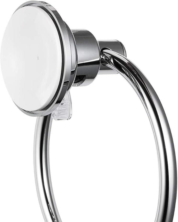 JiePai Drill Free Powerful Vacuum Suction Cup Towel Ring Shower Washcloth Hand Towel Round Holder