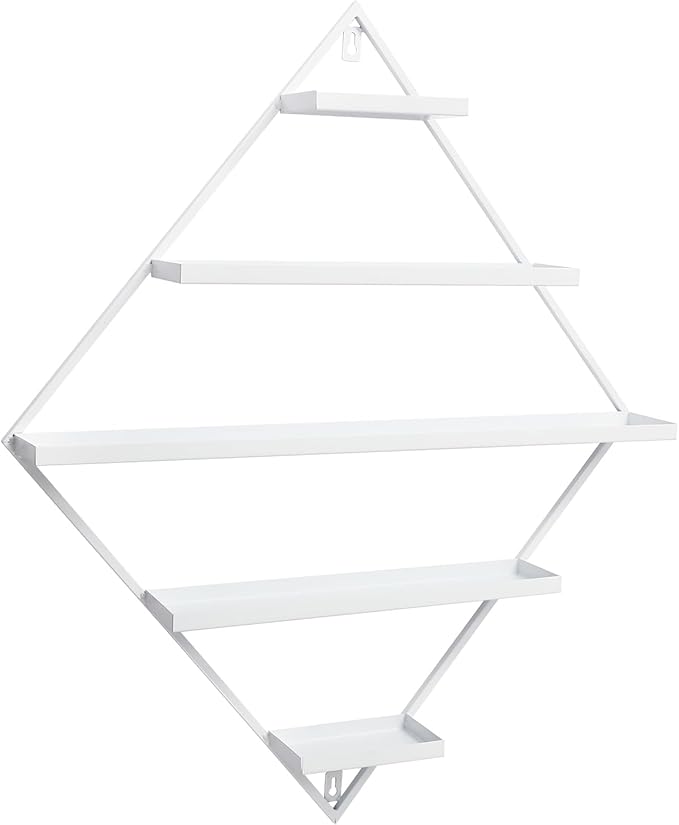 4PCS Nail Polish Storage Racks, 5-Tier Wall-Mounted Metal Cosmetic Display Case Makeup Organizer Wall Shelf for Home Spa Nail Salon Perfume Lipstick (White)