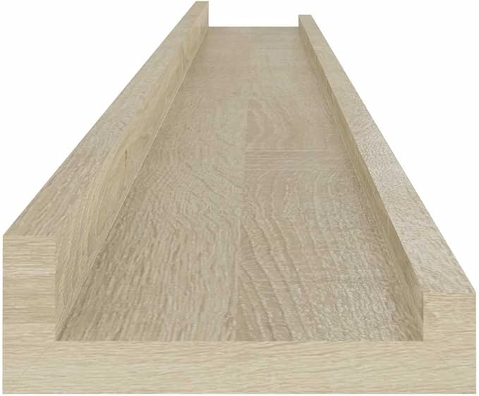 Wall Shelf Set of 4, 39.4 Inch Floating Shelves for Wall Decor, Sonoma Oak Finish MDF Wall Mounted Storage Shelves for Books, Photos, and Plants, Modern Display Ledges for Living Room Bedroom