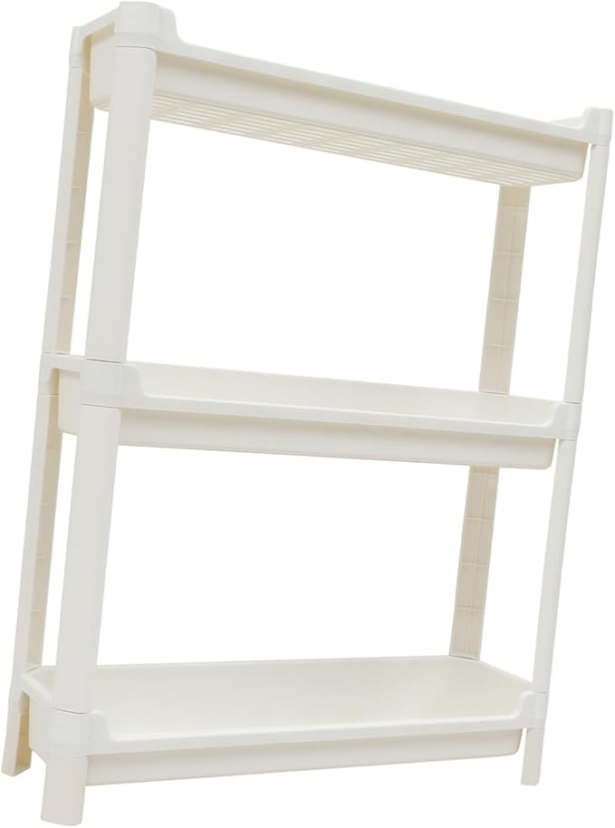 GLEAVI Multilayer Plastic Storage Rack Heavy-Duty Corner Shelf for Bathroom and Bedroom Sturdy Plastic Organizer for Home Use