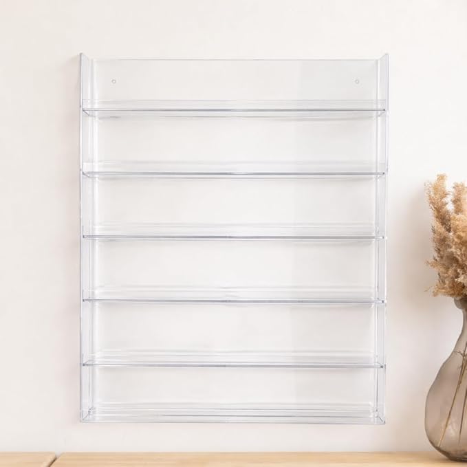 Nail Polish Wall Mounted Organizer Display Transparent Clear Wall Rack - Hold up to 126 bottles (Famous USA Fuji Brand) Perfect for Birthday Christmas Valentine Gift