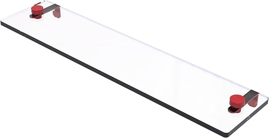 Allied Brass NS-1/22-FER 22 Inch Glass Vanity Shelf with Beveled Edges, Fire Engine Red