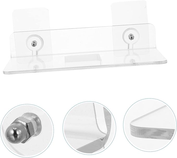 COHEALI 4sets Wall Mounted Acrylic Storage Shelf for Bathroom Kitchen Minimalist Sundries Holder with Smooth Edges No Drilling Required Modern Design 2pcs*4