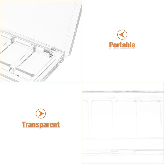 Lurrose Empty Lipstick Palette DLY Makeup Box for Women Portable Eyeshadow Pan Powder Blush Palette Dispensing Storage Boxes Transparent Highlighters Container