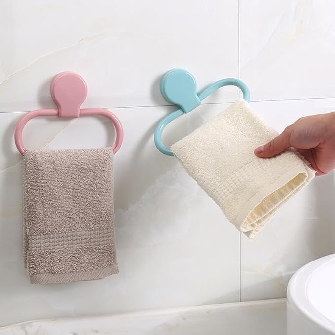 Hand Towel Ring, Adhesive Towel Holder, Towel Rings for Bathroom Wall, Towel Ring Hand Towel Holder for Wall Mounted Round Towel Hanger, Hand Towel Holder for Bathroom
