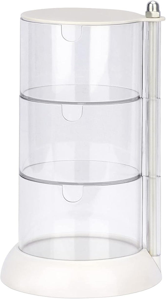 JessLab 3 Layer Clear Jewelry Organizer, 360?? Rotatable Acrylic Hair Accessory Organizer, Hair Clip and Tie, Earring Holder Storage for Bathroom Vanity Countertop