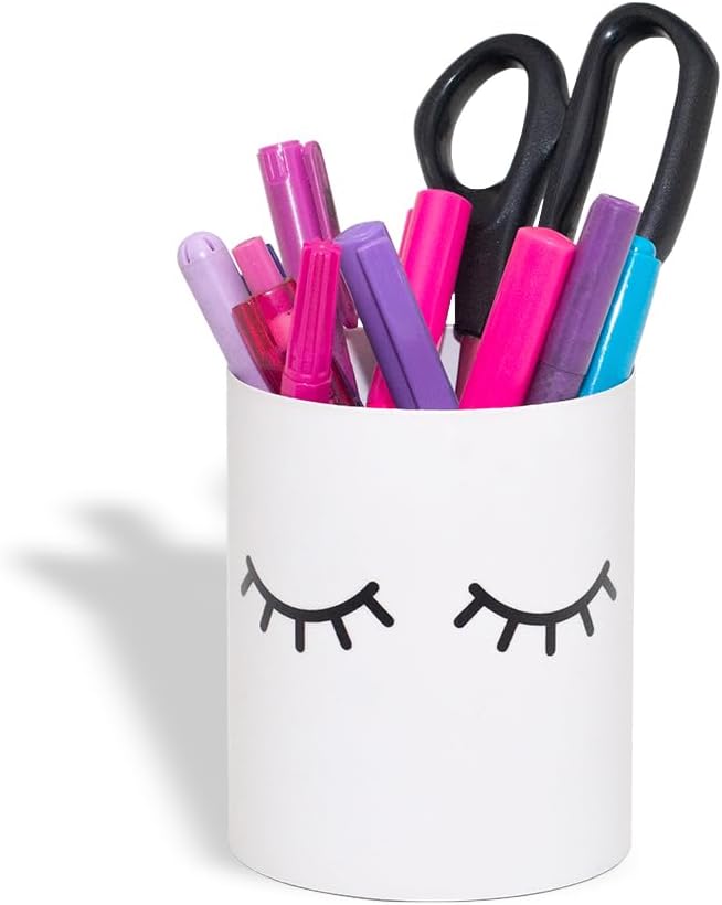 GEGUTON Makeup Design Pen Holder ?€? Steel, White, Fun and Feminine Look ?€? Organizes Pens and Accessories, Adds Charm to Desks, Great Gift Idea ?€? Fun Collection
