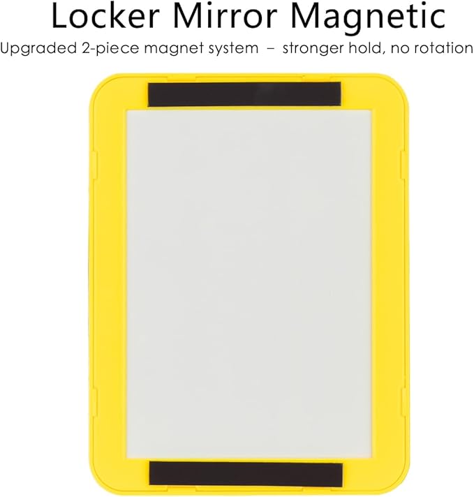 ARTLYMERS Magnetic Locker Mirror, 5x7 Real Glass Small Mirrors for Locker with Magnetic Backing, for School Locker, Bathroom, Household Refrigerator, Locker Accessory (Yellow)