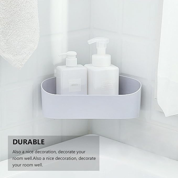 Garneck Wall-Mount Storage Rack Bathroom Shelf Organizer Kitchen Storage Shelf Plastic Draining Rack 2Pcs Set for Bathroom