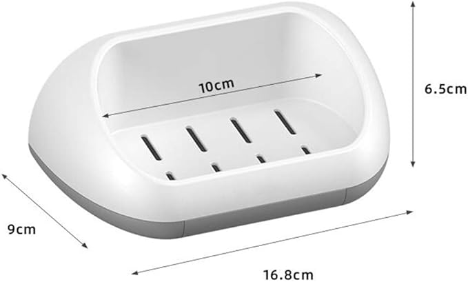 WFF Travel Soap Box, Bathroom Supplies, Multi-Function Automatic Drain Soap Bar, Non-Perforated, with Suction Cup, Wall-Mounted, Set of 2 (Color : A)