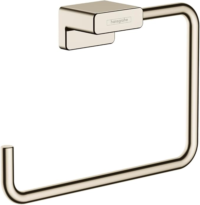 hansgrohe AddStoris modern Towel Ring in Polished Nickel, 41754830