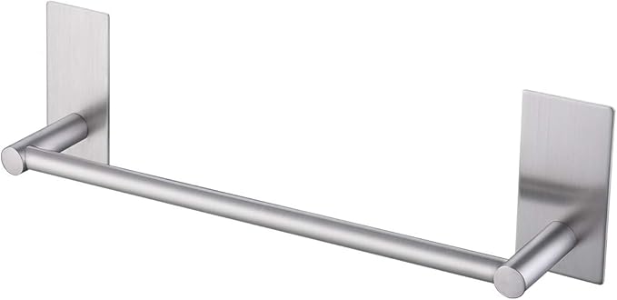 KES 12-Inch Self Adhesive Single Towel Bar Towel Hanger Wall Mount No Drill Bathroom Lavatory SUS304 Stainless Steel Brushed Finish, A7000S30-2