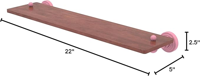 Allied Brass WP-1-22-IRW-PNK Waverly Place Collection 22 Inch Solid IPE Ironwood Shelf, Pink