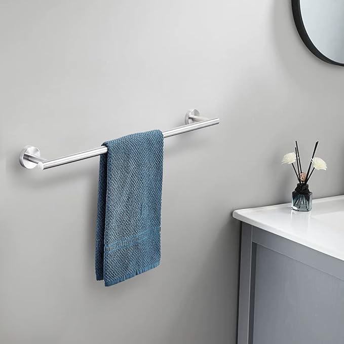 TocTen Bath Towel Bar - Thicken SUS304 Stainless Steel Bathroom Towel Holder, Towel Rod for Bathroom Heavy Duty Wall Mounted Towel Rack Hanger (20 in, Brushed Nickel)
