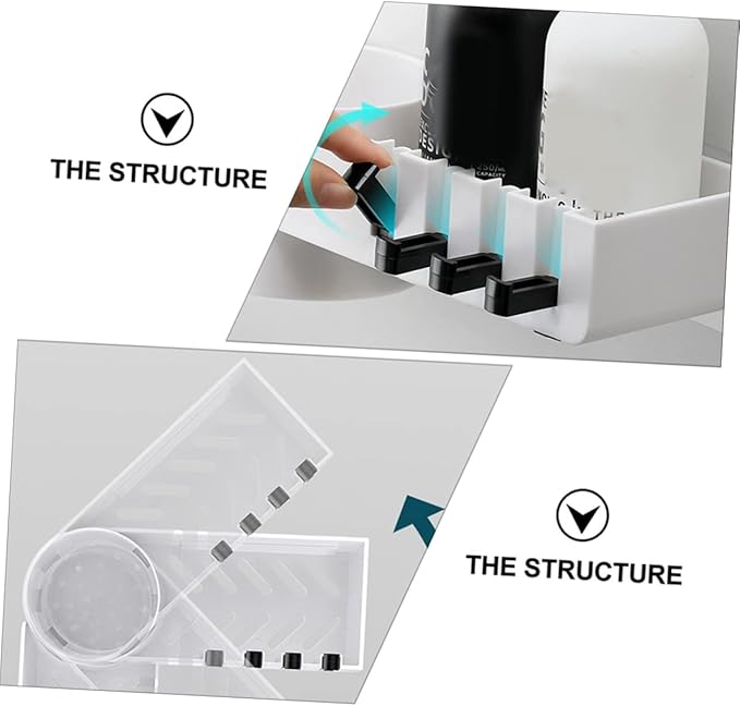Wall-Mounted Adhesive Bathroom Shelf Rotating Storage Rack Punch-Free Organizer for Corner Black Hooks for Bathrooms and Showers