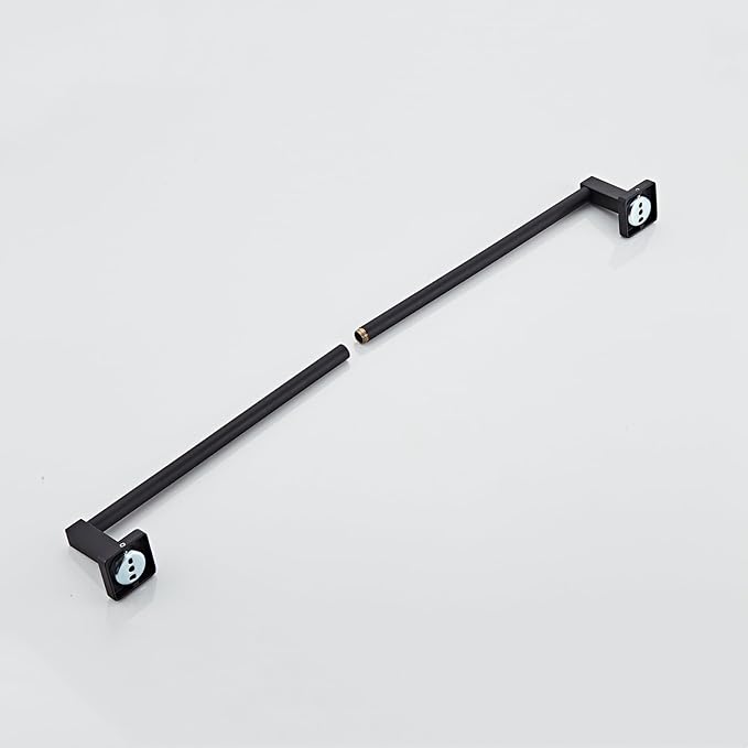 Matte Black Bathroom 24 InchTowel Bar, Bath Accessories Thicken Stainless Steel Shower Towel Rack for Bathroom, Towel Holder Wall Mounted (Total Length 26-Inch)