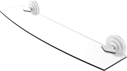 Allied Brass QN-33/24-WHM Que 24 Inch Glass Shelf, Matte White