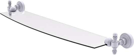 Allied Brass RW-33/24-WHM Retro Wave 24 Inch Glass Shelf, Matte White