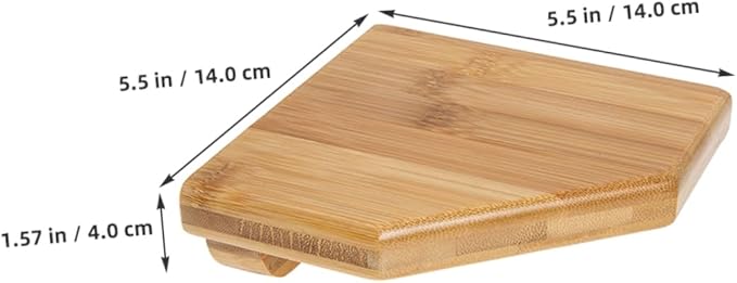 ULTECHNOVO 2pcs Wall Mounted Corner Shelves Rustic Bamboo Floating Shelves for Bathroom Kitchen Living Room Storage Easy Install Triangular Design