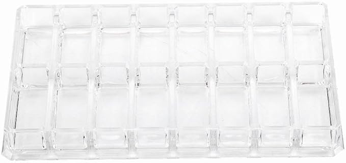 Yosoo Makeup Organizer,16 Grid Transparent Acrylic Larger Makeup Compact Powder Holder Organizer Power Eyebrow Powder Holder Store Box
