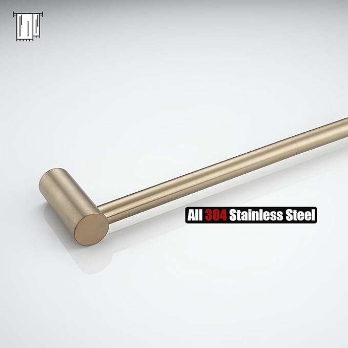 JQK Towel Bar Champagne Bronze, 26.5 Inch 304 Stainless Steel Thicken 0.8mm 2 Pieces Towel Rack Bathroom Wall Mount, Useable Length 24 Inch, TB610L24-CB