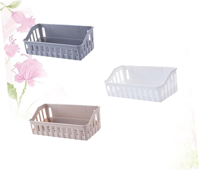 GLEAVI 3Pcs Self Adhesive Wall Mounted Storage Rack Punch Plastic Organizer for Bathroom Kitchen Versatile Shelf for Toiletries Condiments and More Random Color