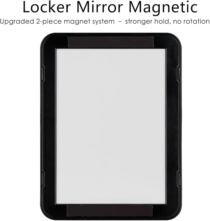 ARTLYMERS Magnetic Locker Mirror, 5x7 Real Glass Small Mirrors for Locker with Magnetic Backing, for School Locker, Bathroom, Household Refrigerator, Locker Accessory (Black)