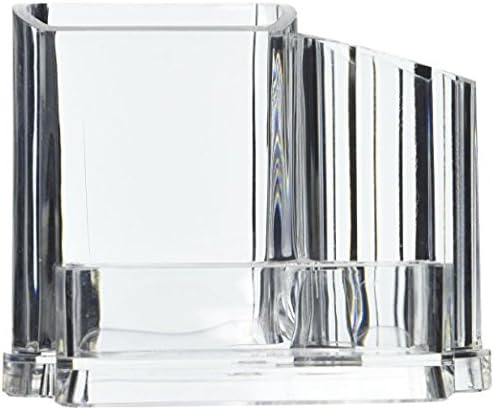 Clear Acrylic Makeup Brush and Cosmetic Holder with 3 Compartments B11704 (LS01466)