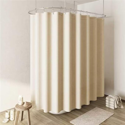Naturoom Beige Linen Shower Curtain, Textured Fabric Shower Curtains for Bathroom Modern Farmhouse Neutral Tone Premium Quality Fabric Bohemian Rustic Cottage Country Bathroom Decor, Cream, 108 x 72