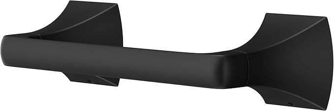 Pfister Bruxie Toilet Paper Holder, Bathroom Tissue Roll Holder, Wall-Mounted, Screw-In, Matte Black Finish, BPHBIE0B