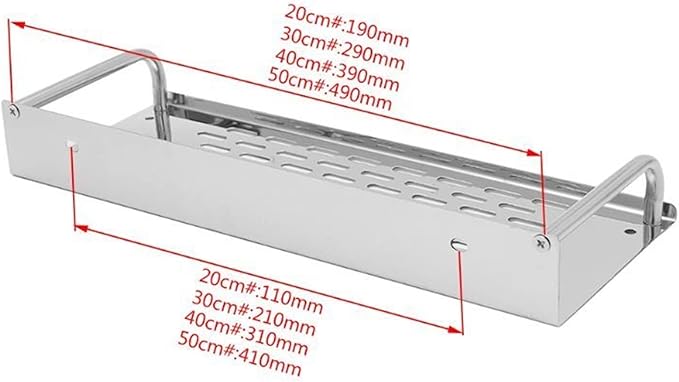 HASMI Bathroom Shelf Stainless Steel Kitchen Bathroom Shelf Wall-Mounted Storage Rack Single Layer Suitable for Kitchen Bathroom Floating Shelves (Color : 20cm)