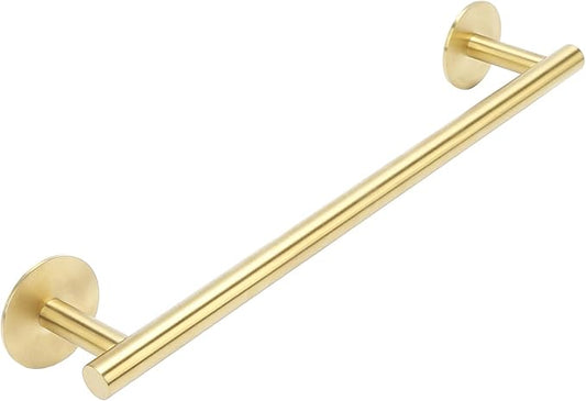 16" Self-Adhesive Brushed Gold Towel Bar - No Drill Stainless Steel Bathroom Kitchen Hand Wall Mount Towel Holder Rack Accesories Hand Towel bar